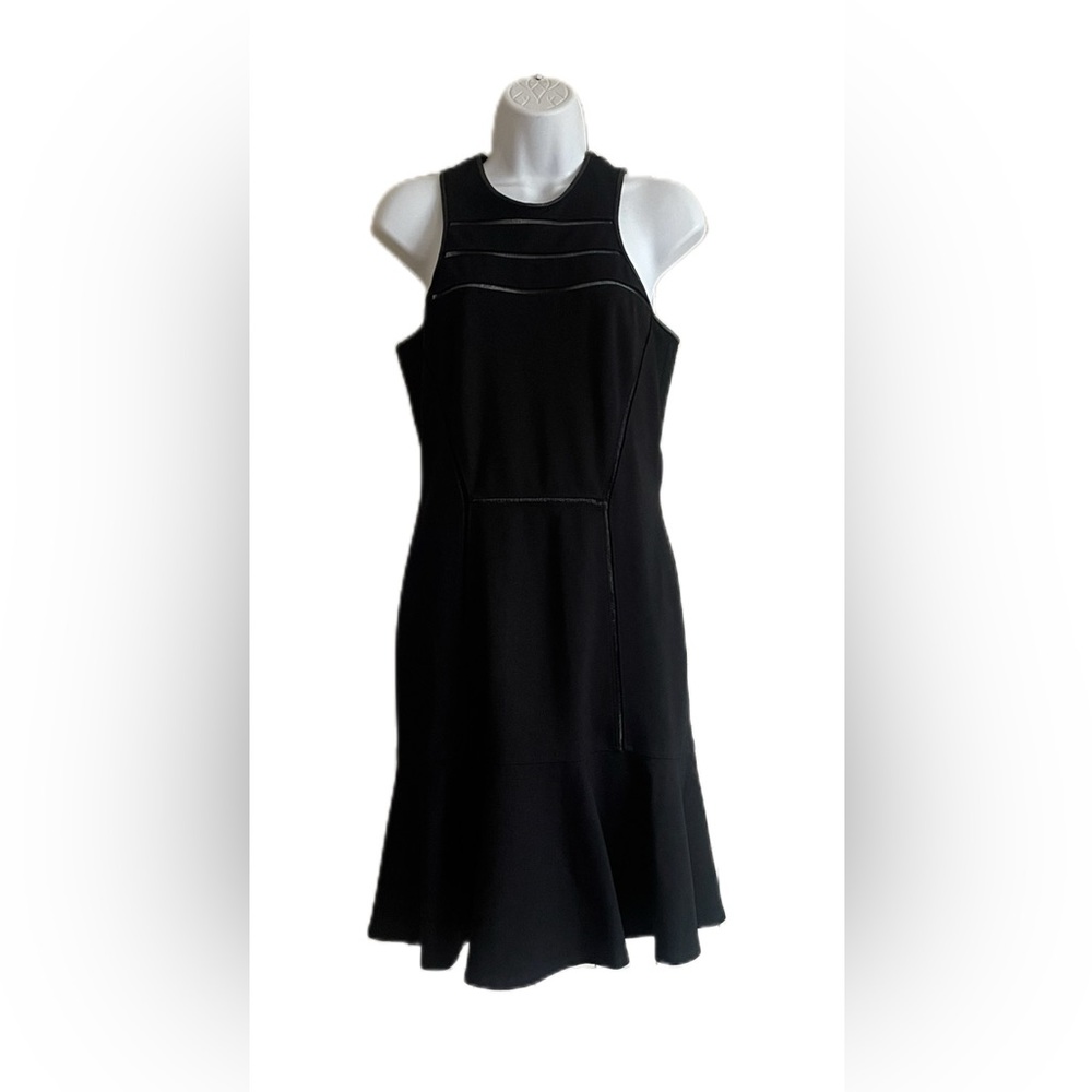 Yigal Azrouel Black Sleeveless Knee Length Dress with Trumpet Hem